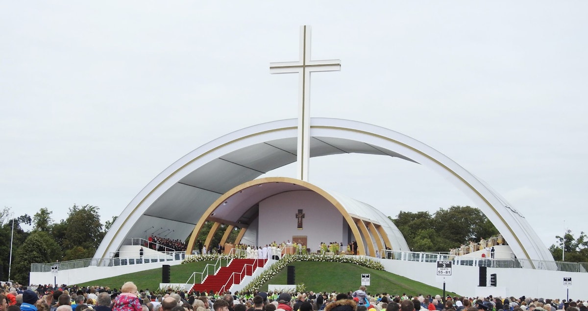 26th  August 2018 Dublin. Papal visit to Ireland. Image taken at Pope Francis's mass in Phoenix Park, Dublin, to hundreds of thousands in attendance.